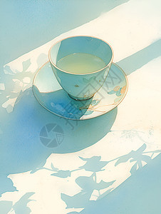 太阳光下的传统白玉杯背景图片