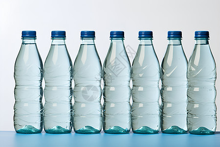 排列的透明水瓶图片