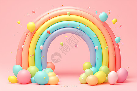 彩虹气球桥图片