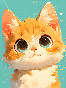 可爱毛茸的小猫插画图片