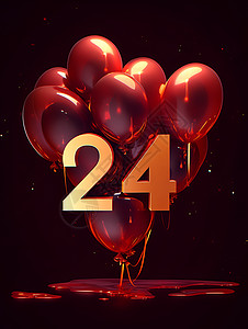 红气球上的金色数字背景图片