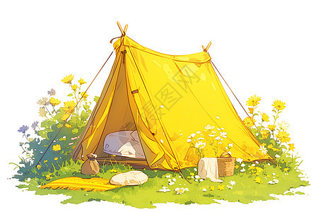 草地上的帐篷图片