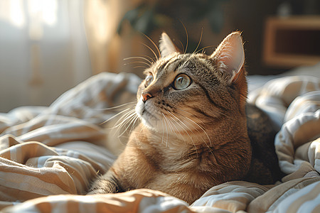 猫咪沐浴阳光图片