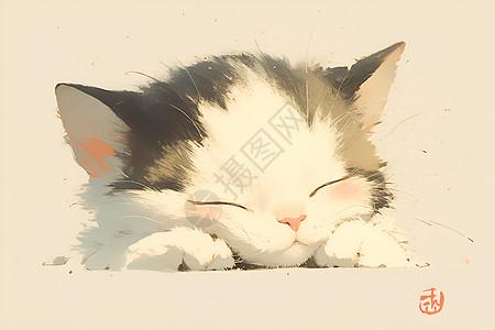 沉睡中的猫咪背景图片