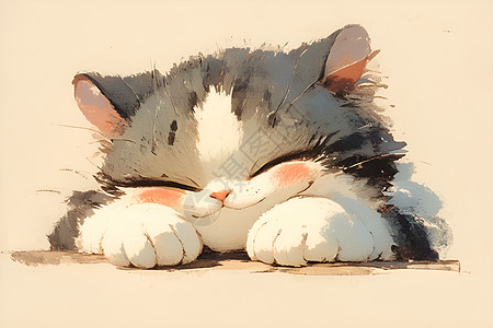 睡梦中的猫咪图片
