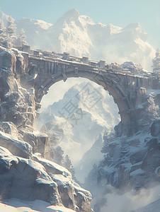雪山石拱门图片