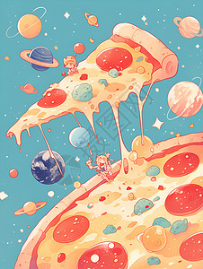 披萨和行星图片