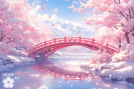 桥梁的美丽倒影图片