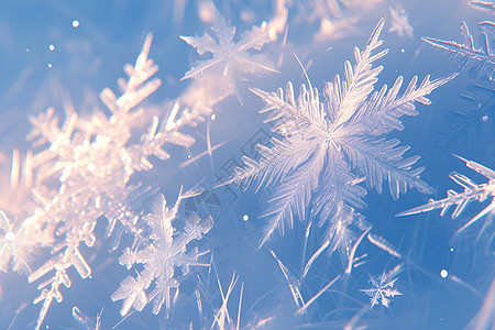 雪花奇妙的结晶背景图片