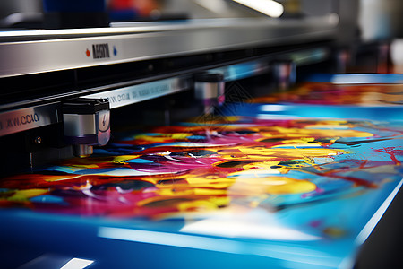 瓷器图案打印机器和彩色照片背景