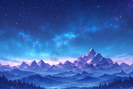 冬夜的远山图片