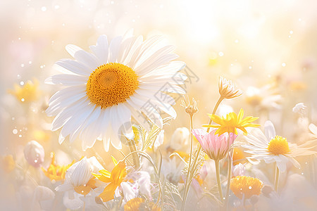 阳光里的小雏菊图片