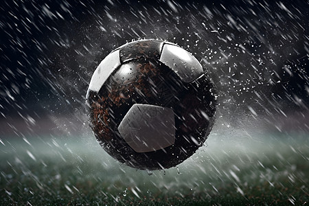雨水中的足球图片
