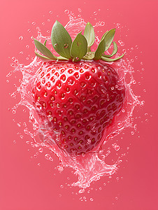 红彤彤的草莓在水里图片