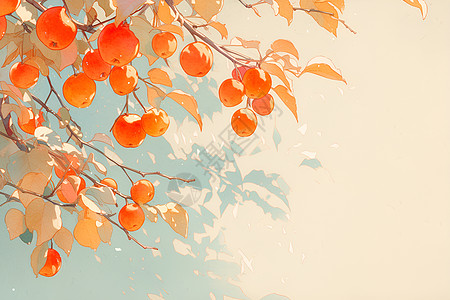 阳光下的果树图片
