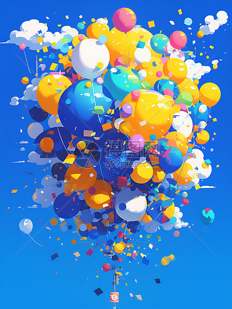 梦幻世界中的彩色气球图片