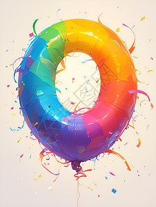 彩虹气球在空中飘荡图片