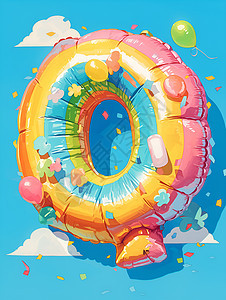 彩虹气球的快乐艺术图片