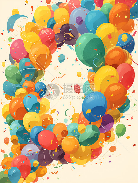 七彩气球中的字母图片