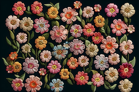 多彩的绣花背景图片