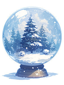 水晶球中的冬景图片