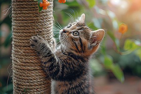 小猫攀爬抓挠杆图片