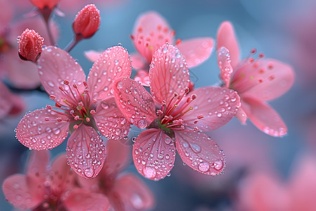 娇艳绽放的粉色樱花图片