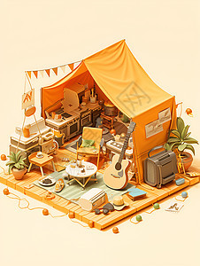营地上的露营帐篷图片