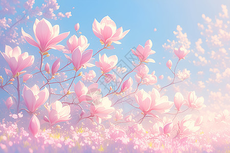 春日粉色海棠图片
