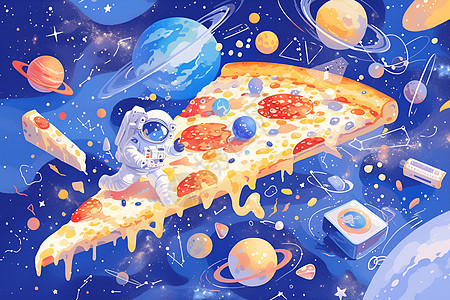 多元空间中的宇宙比萨图片