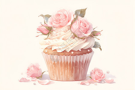 梦幻的玫瑰蛋糕图片