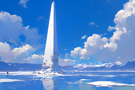冰雪中的方尖碑图片