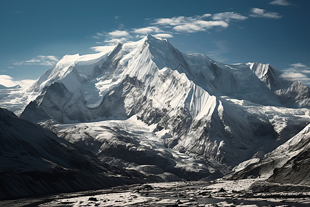 雪峰矗立壮美景色图片