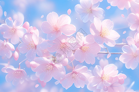 春天公园里的粉色樱花图片