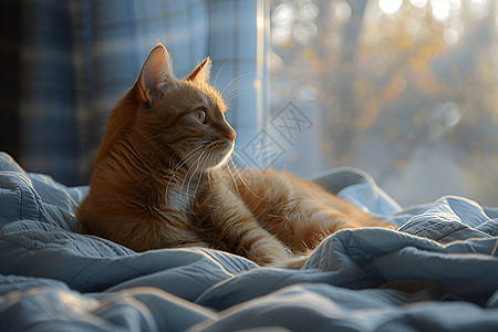阳光照耀的猫咪图片
