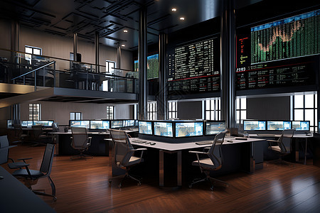 股票交易室内的屏幕图片