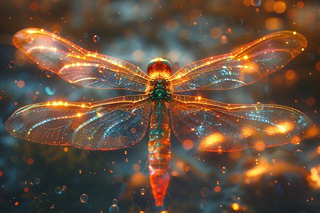 设计的梦幻蜻蜓背景图片