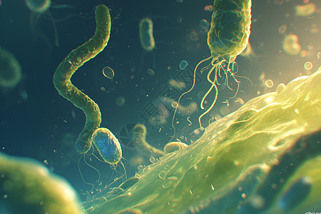 微观细菌插画图片