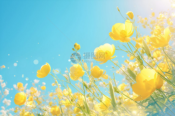 春日黄海美丽的绽放图片