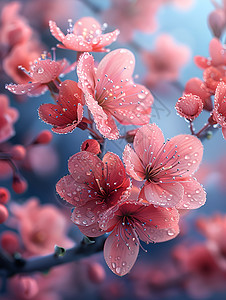春天公园中的粉色樱花图片