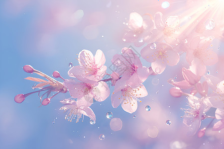 柔和色彩的樱花图片