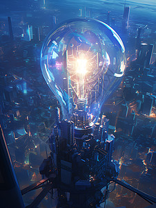 展示的未来科技能源灯泡图片