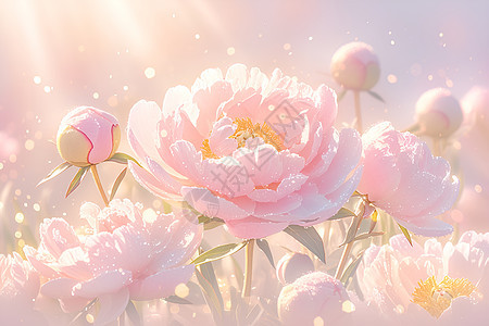 春日里盛开的粉色花朵图片