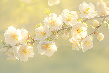 白花盛开的美景图片