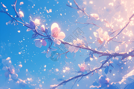 花瓣和雪花飞舞图片
