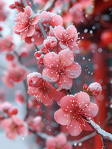 冬日梅花雪景图片