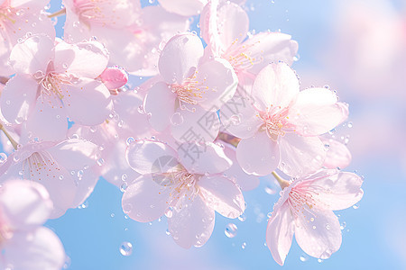 粉色樱花盛开的公园图片