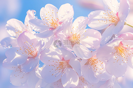 粉色樱花绽放的美景图片