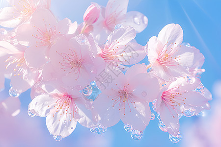 春日公园中粉色樱花盛开图片