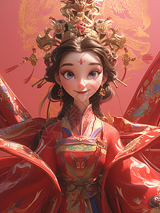 花开娇艳少女插画图片